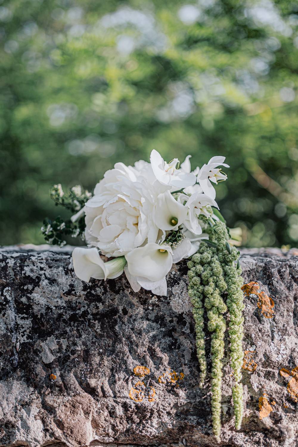 Bouquet sur un muret